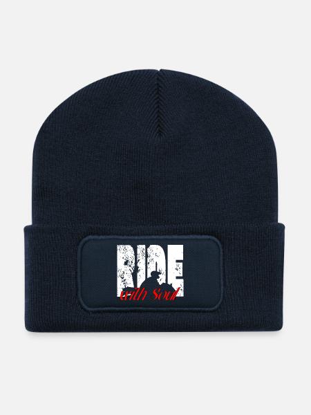 Für Biker - RideWithSoul - Recycelte Patch Beanie - French Navy