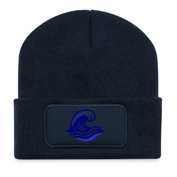 Symbole de vague Océan - Beanie recyclé à patch - bleu marine - Devant