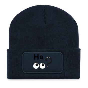 Hein? - Beanie recyclé à patch - bleu marine - Devant