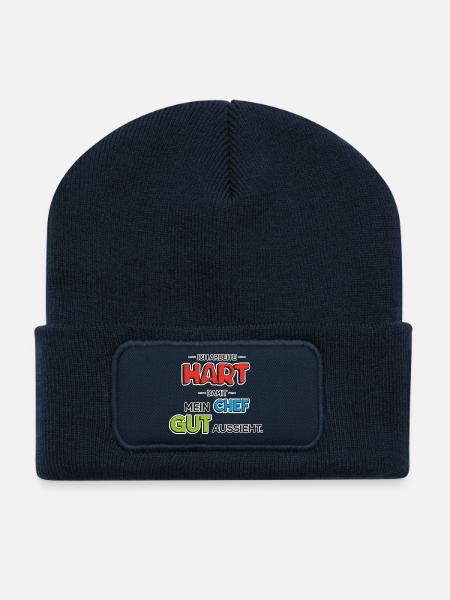 Der wahre Held im Büro - Recycelte Patch Beanie - French Navy