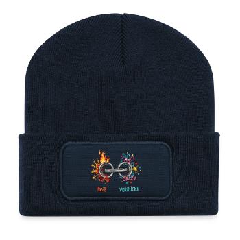 Heiß & Verrückt - Recycelte Patch Beanie - French Navy - Vorne