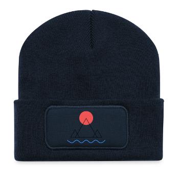 Minimal mountain - Recycled Patch Beanie - french navy - Front