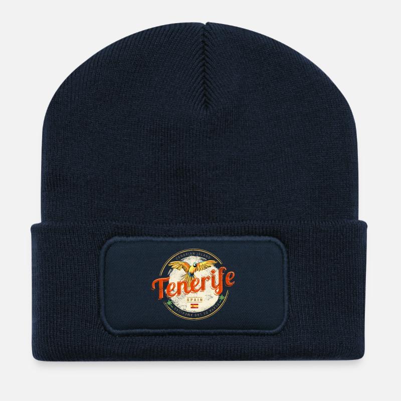 Tenerife, îles Canaries, Espagne, souvenir - Beanie recyclé à patch - bleu marine