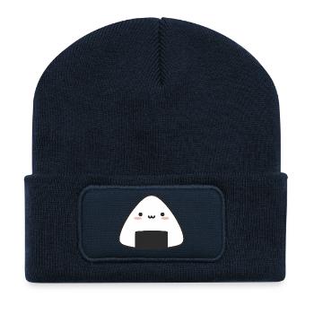 Entzückende Onigiri-Reisbällchen - Recycelte Patch Beanie - French Navy - Vorne