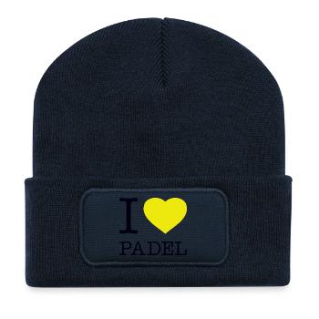 I Love Padel - Recycled Patch Beanie - french navy - Front