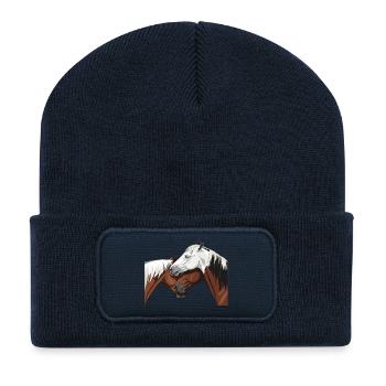 Horse connection - best friends - Recycled Patch Beanie - french navy - Front