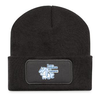 Licorne fantaisiste - Beanie recyclé à patch - charbon - Devant