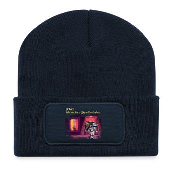 Chérie, je vais prendre des cigarettes - Beanie recyclé à patch - bleu marine - Devant