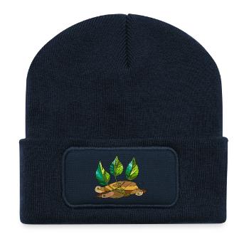 leaves - Recycled Patch Beanie - french navy - Front