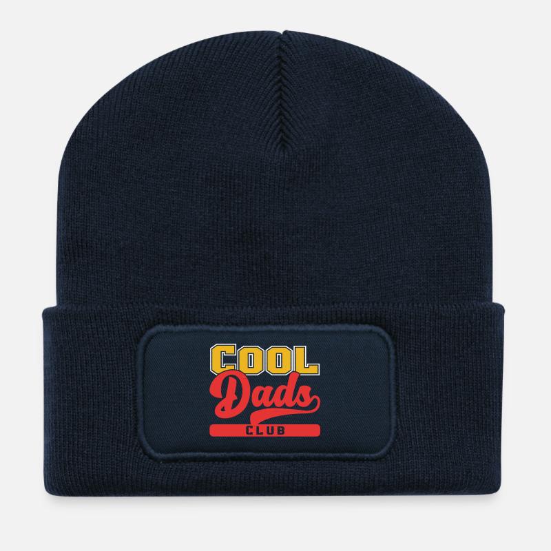 Cooler Vaterclub im Vintage-Stil - Recycelte Patch Beanie - French Navy