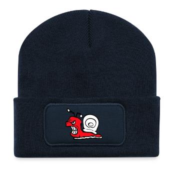 Schnecke Böse Wütend Angriff Zähne knirschen sauer - Recycelte Patch Beanie - French Navy - Vorne
