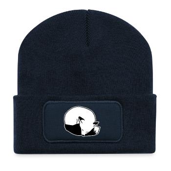 Fuchs schlafend: Niedlich, Kawaii & Comic Stil - Recycelte Patch Beanie - French Navy - Vorne