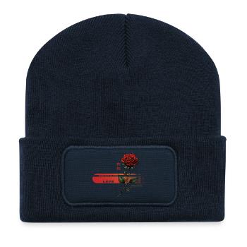 Crimson Rose of Passion - Recycled Patch Beanie - french navy - Front