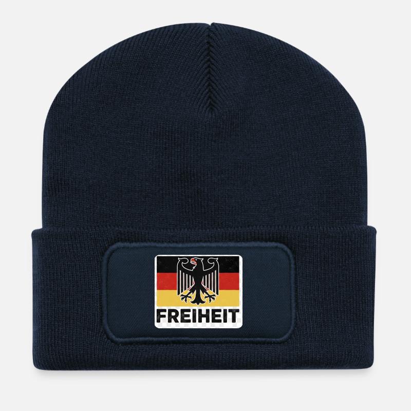 Freiheit Flagge mit Adler - Recycelte Patch Beanie - French Navy