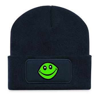 Frog Toad Smiles Funny Comic Happy Cool - Recycled Patch Beanie - french navy - Front