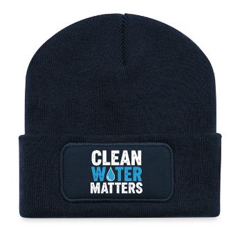 Funny Water Treatment Plant Operator & Wastewater - Recycled Patch Beanie - french navy - Front