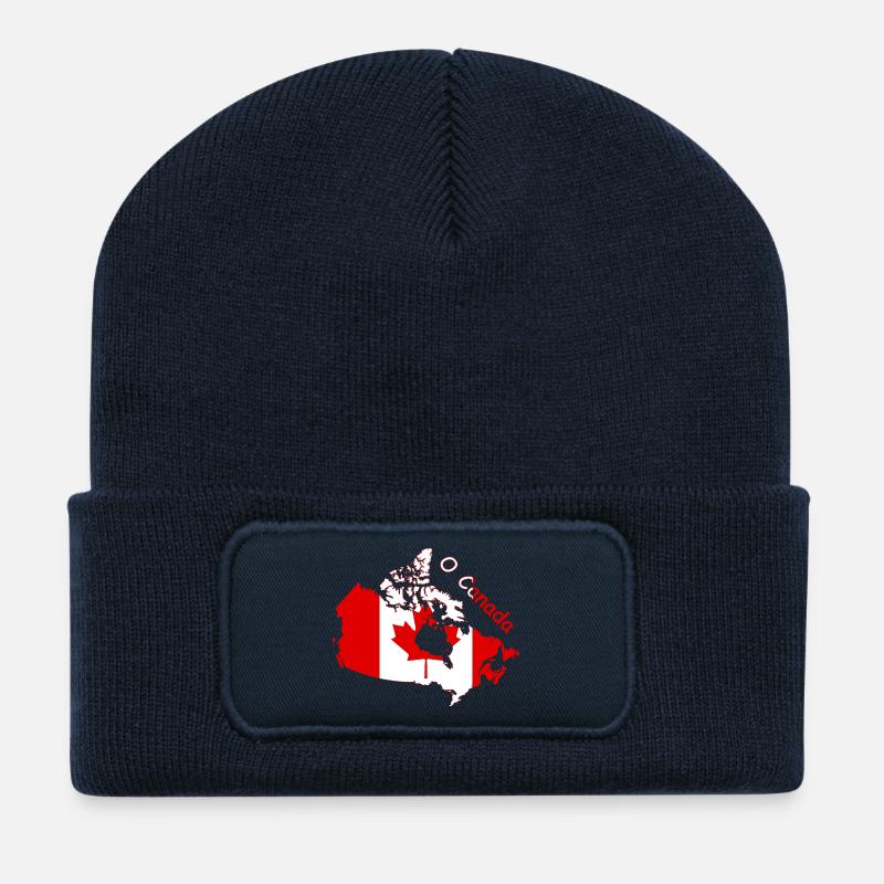 O Canada Flagge Kanada Silhouette - Recycelte Patch Beanie - French Navy