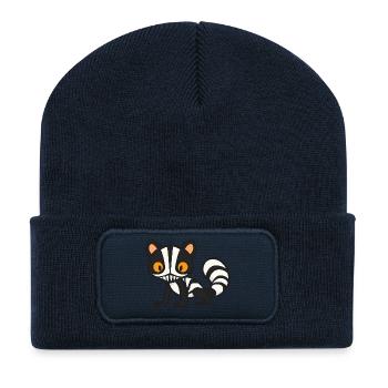 Zombie mouffette Zombie d'Halloween - Beanie recyclé à patch - bleu marine - Devant