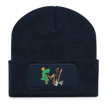 Emil Croki de chantier avec outils - Beanie recyclé à patch - bleu marine - Devant