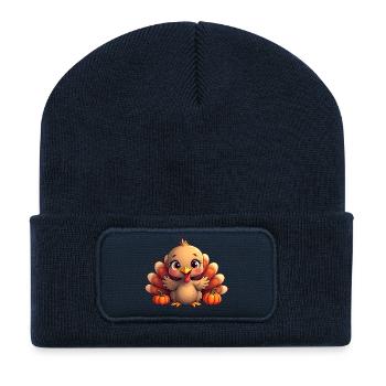 Thanksgiving Truthahn Baby - Recycelte Patch Beanie - French Navy - Vorne