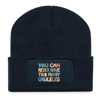 You can never have too many Ukuleles - Recycelte Patch Beanie - French Navy - Vorne