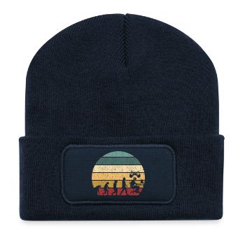 Gamer Game Videospiel Blaubeere Vintage Gaming - Recycelte Patch Beanie - French Navy - Vorne