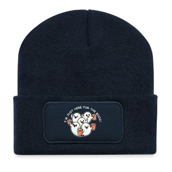 Festive ghosts and coloured glasses - Recycled Patch Beanie - french navy - Front