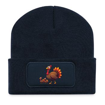 Thanksgiving Truthahn Baby - Recycelte Patch Beanie - French Navy - Vorne