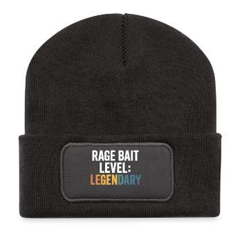 Niveau de colère : légendaire, diction amusante - Beanie recyclé à patch - charbon - Devant
