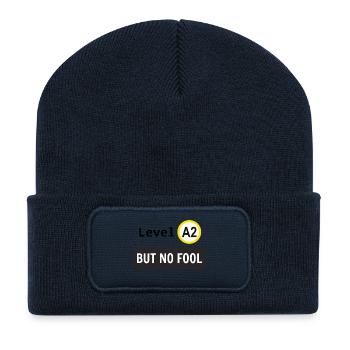 Language level A2, but no fool - Recycled Patch Beanie - french navy - Front