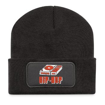 Turntable Rhythm Culture Vinyl DJ Vibes - Recycelte Patch Beanie - Dunkelgrau - Vorne
