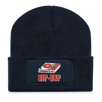 Turntable Rhythm Culture Vinyl DJ Vibes - Recycled Patch Beanie - french navy - Front