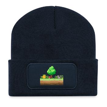 Aventure Pixel Garden - Beanie recyclé à patch - bleu marine - Devant