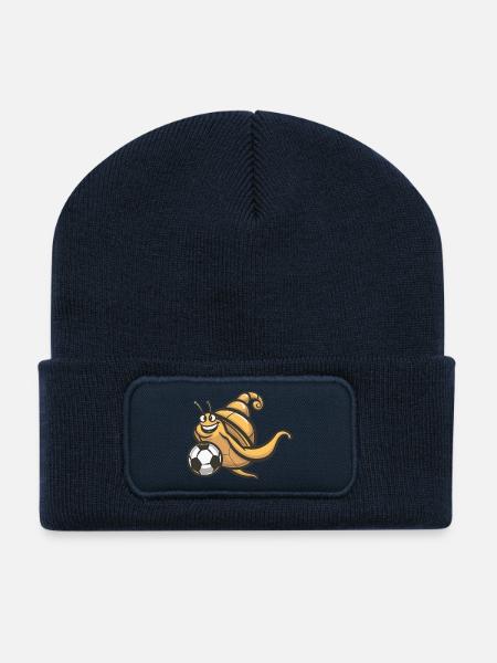 Schnecke Maskottchen Fußball - Recycelte Patch Beanie - French Navy