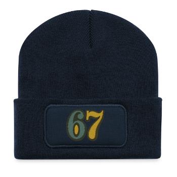 Vintage 67 Numerals Retro Typography - Recycled Patch Beanie - french navy - Front