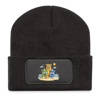 Sandbox heroes on the beach - Recycled Patch Beanie - dark grey - Front