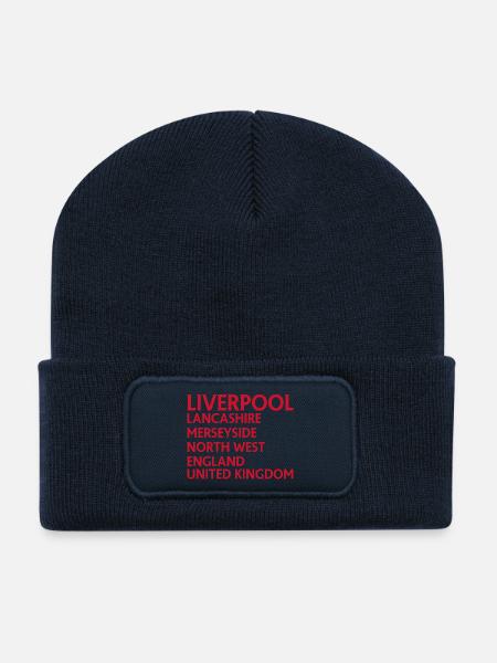 Liverpool – England Textdesign - Recycelte Patch Beanie - French Navy