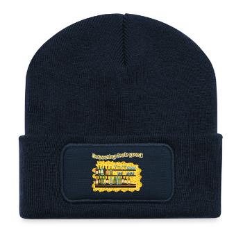 Rebooting Bar: Bläschen & Shots - Recycelte Patch Beanie - French Navy - Vorne