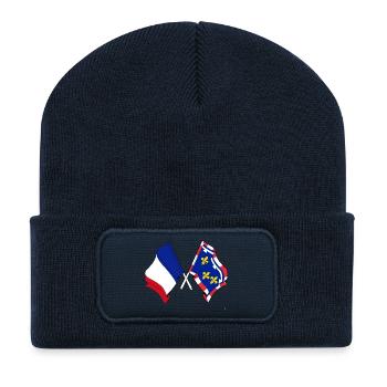 Centre-Val de Loire & France - Beanie recyclé à patch - bleu marine - Devant