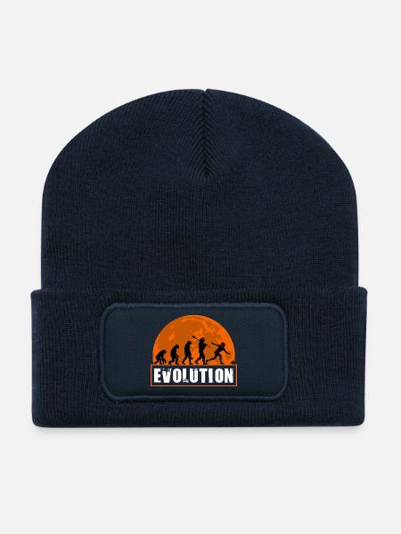 Entwicklung der Bowling Woman Funny Bowler League Gif - Recycelte Patch Beanie - French Navy