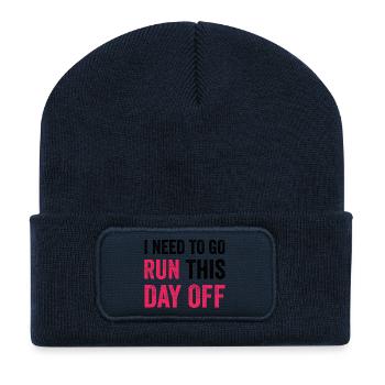 Je dois aller fuir ce jour de congé - Beanie recyclé à patch - bleu marine - Devant