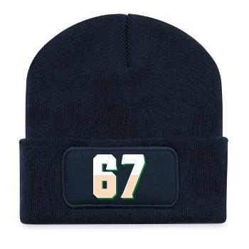 6 7 – Trendy minimalist text design, - Recycled Patch Beanie - french navy - Front