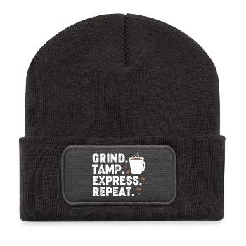 Barista Espresso Coffee Caféine - Beanie recyclé à patch - charbon - Devant
