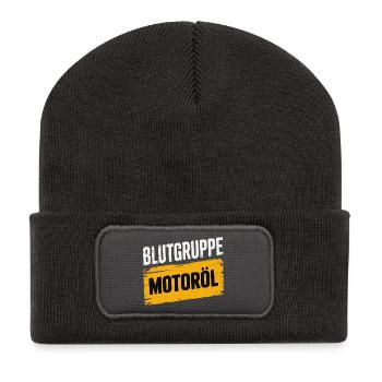 Groupe sanguin : conception du tournevis à huile moteur - Beanie recyclé à patch - charbon - Devant