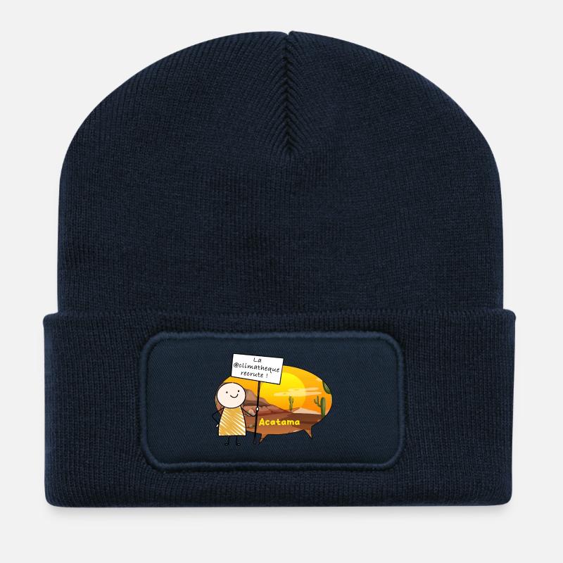 La_@climatheque_recrute - Beanie recyclé à patch - bleu marine