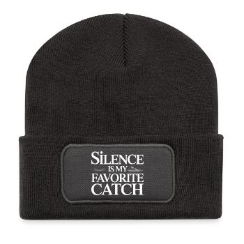 Silence Is My Favorite Catch Statement - Recycelte Patch Beanie - Dunkelgrau - Vorne