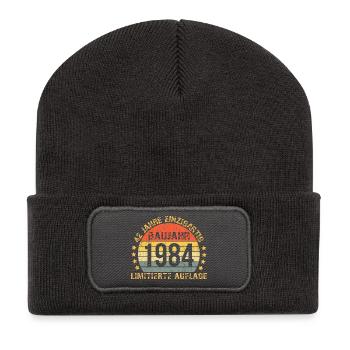 Retro 1984 Limited Edition 42nd Birthday - Recycled Patch Beanie - dark grey - Front