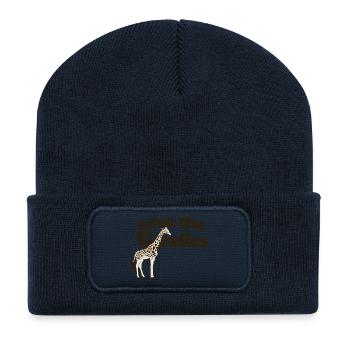 Save the Giraffes Giraffe Art Tee - Recycled Patch Beanie - french navy - Front