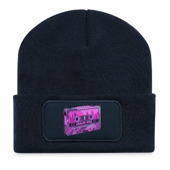 Retro Analog Soul Chrome Kassette Synthwave - Recycelte Patch Beanie - French Navy - Vorne