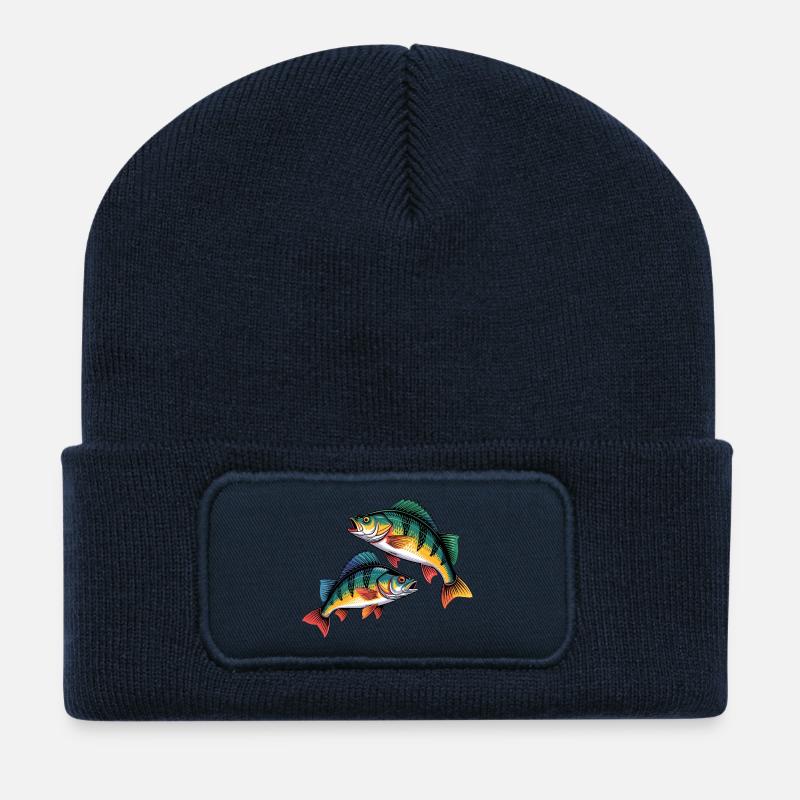 Zwei Barsche - Recycelte Patch Beanie - French Navy